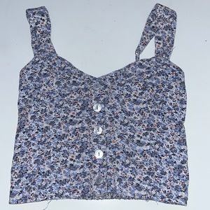 Floral Button Crop Top